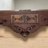 Victorian Carved Walnut Mirror with Coat Hook