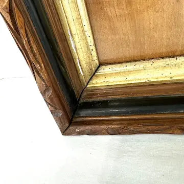 Victorian Carved Wood Picture Frame with Gilt Inset 7.5” x 9.5” Opening