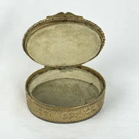 Victorian French Bronze Trinket Box With Hand Painted Portrait