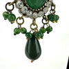 Victorian Jade Rhinestone and Glass Drop Earrings