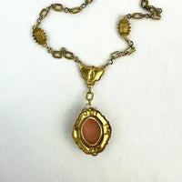 Victorian Revival Carved Shell Cameo Necklace