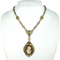 Victorian Revival Carved Shell Cameo Necklace