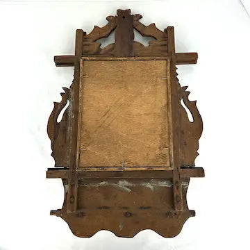 Victorian Shaving Mirror with Comb Box and Candleholders