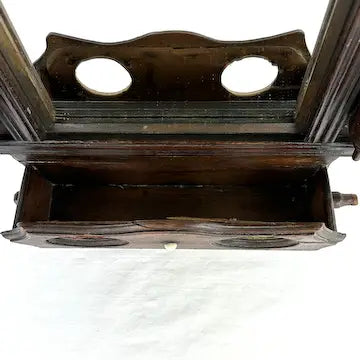 Victorian Shaving Mirror with Comb Box and Candleholders