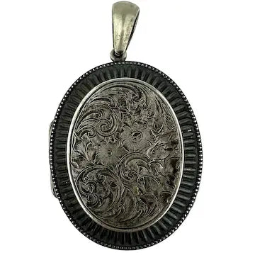 Victorian Silver Floral Engraved Locket