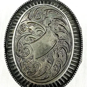 Victorian Silver Floral Engraved Locket