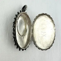 Victorian Sterling Silver Locket with Gold Applique