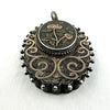 Victorian Sterling Silver Locket with Gold Applique