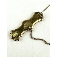 Victorian Taille d’Epargne Bar Brooch with Safety Chain