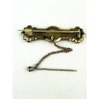 Victorian Taille d’Epargne Bar Brooch with Safety Chain