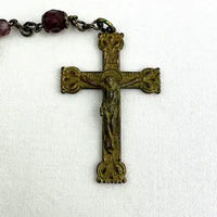 Vintage Amethyst Glass 5 Decade Rosary