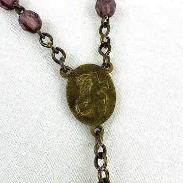 Vintage Amethyst Glass 5 Decade Rosary