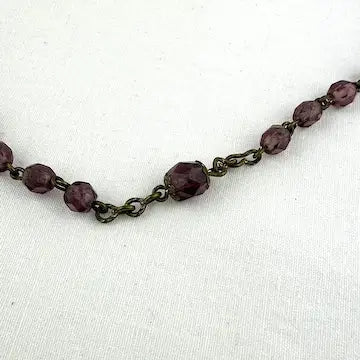 Vintage Amethyst Glass 5 Decade Rosary