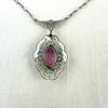 Vintage Art Deco Pink Rhinestone Pendant