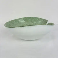 Vintage Art Glass Green and Gold Speckled Dish/ Ashtray