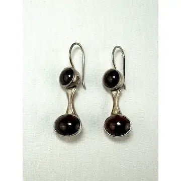 Vintage Articulated Rhodolite Garnet Earrings