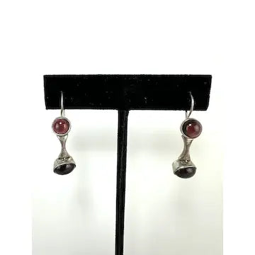 Vintage Articulated Rhodolite Garnet Earrings