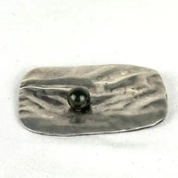 Vintage Artisan Made Silver Modernist Brooch with Jasper Bead