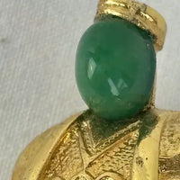 Vintage Asian Holy Man Peking Glass Brooch attributed to Hattie Carnegie