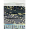 Vintage Black Lacquerware Jewelry Box with Egyptian Style Woman and Birds