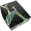 Vintage Black Lacquerware Jewelry Box with Egyptian Style Woman and Birds