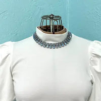 Vintage Blue Baguette Rhinestone Necklace and Bracelet