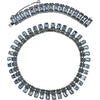 Vintage Blue Baguette Rhinestone Necklace and Bracelet