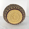 Vintage Bolga African Hand Woven Basket with Leather Handle