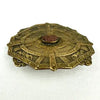 Vintage Brass Goldstone Shield Brooch