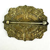 Vintage Brass Goldstone Shield Brooch