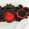 Vintage Carved Chinese Red Lacquer Pen and Inkwell