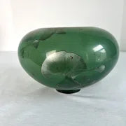 Vintage Celadon Crystaline Studio Pottery Signed Bowl