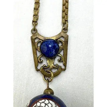 Vintage Chinese Cloisonne Pendant Necklace