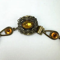 Vintage Citrine Glass Choker Necklace