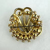 Vintage Crown Trifari Faux Pearl and Rhinestone Brooch