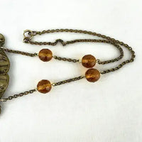 Vintage Czech Amber Glass Necklace