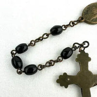 Vintage Czech Black Glass 5 Decade Rosary