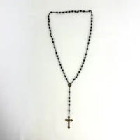 Vintage Czech Black Glass 5 Decade Rosary