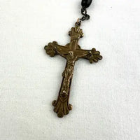 Vintage Czech Black Glass 5 Decade Rosary