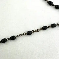 Vintage Czech Black Glass 5 Decade Rosary