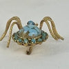 Vintage Czecho Blue Spider Brooch