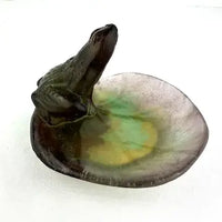 Vintage Daum French Pate De Verre Frog Art Glass Dish