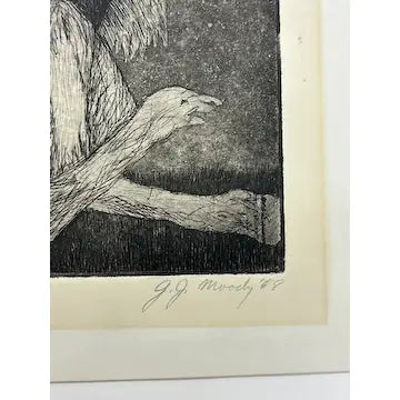 Vintage Etching by JJ Moody 1968