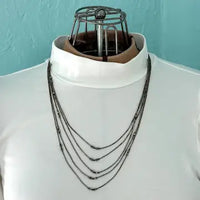 Vintage Five Strand Navajo Liquid Silver Necklace with Hallmark