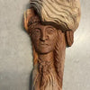 Vintage Folk Art Wood Carving of Native American Face