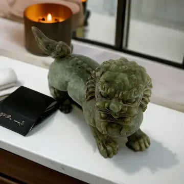 Vintage Green Jade Foo Dog