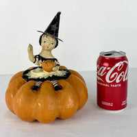 Vintage Halloween Folk Art “Boo on a Pumpkin” by Nicole Sayre