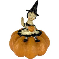 Vintage Halloween Folk Art “Boo on a Pumpkin” by Nicole Sayre