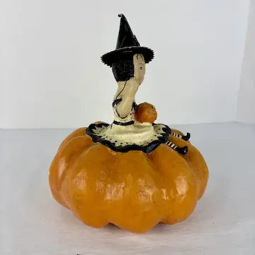 Vintage Halloween Folk Art “Boo on a Pumpkin” by Nicole Sayre