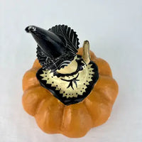 Vintage Halloween Folk Art “Boo on a Pumpkin” by Nicole Sayre